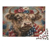 1000pcs Mini Puzzle Per Adulti Mucca Fiore Bandiera Presente | rilassamento durevole della mente del regalo dell'amico della struttura della decorazione del salone del cartone di 70x50cm