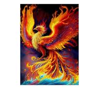 1000pcs Mini Puzzle per Adulti Uccello Fuoco Fiamma Gioco Di Puzzle | 70 x 50 cm, carta per principianti, decorazione soggiorno, taglio preciso e rilassante