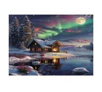 1000pcs Mini Puzzle per Famiglia Cabina Foresta Luna Presente | rilassamento durevole della mente del regalo dell'amico della struttura della decorazione del salone del cartone di 52x38cm