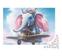 1000pcs Mini Puzzle per Famiglia Elefante Aereo Cielo Presente | rilassamento durevole della mente del regalo dell'amico della struttura della decorazione del salone del cartone di 70x50cm