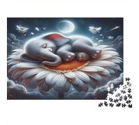 1000pcs Mini Puzzle per Famiglia Elefante Luna Fiore Presente | rilassamento durevole della mente del regalo dell'amico della struttura della decorazione del salone del cartone di 70x50cm