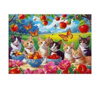 1000pcs Mini Puzzle Per Famiglia Gatto Frutta Fiore Presente | Sollievo durevole dallo stress del regalo dell'amico della struttura della decorazione domestica del cartone di 70x50cm