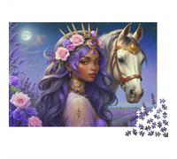 1000pcs Mini Puzzle per Famiglia Ragazza Cavallo Fiore Sfidante | rilassamento durevole della mente del regalo dell'amico della struttura della decorazione del salone del cartone di 70x50cm