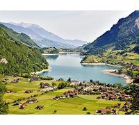 1000Pcs Puzzle Classici,Jigsaw Puzzle - Case nella valle del lago 75x50cm