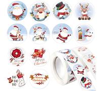 1000pz 2.5cm Etichette Adesive Natale Adesivi Natalizi Rotondi Chiudipacco Etichette Natalizie per Sigilli Pacchi Regalo Buste Biglietti Auguri Festa Natale