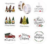 1000pz 2.5cm Etichette Adesive Natale Adesivi Natalizi Rotondi Chiudipacco Etichette Natalizie per Sigilli Pacchi Regalo Buste Biglietti Auguri Festa Natale