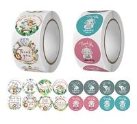 1000pz Adesivi Grazie per Pacchetti Bambini Round Etichette Grazie Animali Adesive Thank You Stickers Adesivo Regalo Fatto a Mano Decorativi per Matrimonio Ringraziamento Compleanno Natale Insegnanti