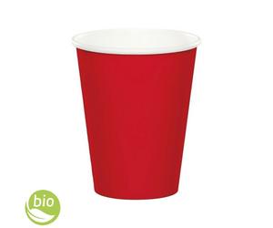 1000pz Bicchieri carta biodegradabile monouso Clendy rosso 200cc