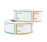 1000pz Etichette Adesive per Alimenti Congelati (2 Rotoli da 2,5x4,1 cm) Etichette Congelatore - Etichette Rimovibili Impermeabili per Identificazione Cibo, Data e Organizzazione in Cucina