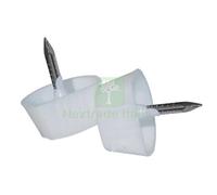 1000PZ MENSOLINA REGGIPIANO A MEZZALUNA CHIODO FISSO PLASTICA BIANCA MM 16X8 H.: