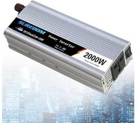 1000w 1200w 1500w 2000w Inverter Dc 12v 24v A 110v 220v AC Power Inverter con Caricatore USB E Porte di Ricarica AC per Laptop Smartphone Camera, 2000W, 12Vto220v