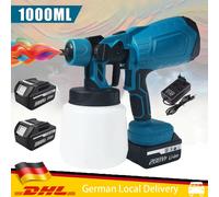 1000W Elettrico Cordless Pistola a spruzzo Ad Alta Potenza HVLP Spruzzatore di Vernice Auto Rivestimento In Acciaio Aerografo Per Makita 18V Batteria No Battery red