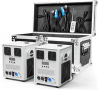 1000W Macchina Pirotecnica, Macchina Effetto Palcoscenico Bianco d-mx512 e Macchina Scintilla Fredda Telecomandata per Matrimonio Festa DJ Palcoscenico (2 Pezzi con Flightcase)