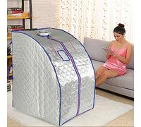 1000W, Sauna Portatile, Sauna a infrarossi, 4 piastre riscaldanti a infrarossi + 36 pietre di tormalina (argento)