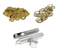 1000x 14mm Oro Occhielli Mano Strumento - Accessori IN Pelle Barca Cover Punzone