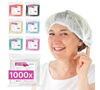 1000x ARNOMED® Cuffie Monouso per Capelli 52 CM Bianco, Cuffia Monouso per la Testa, Copricapo per Chirurgiche, Doccia & Igiene -Cuffie Usa & Getta Capelli, Retine per Capellii Alimentari