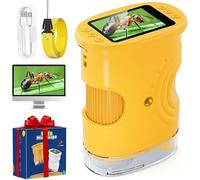 1000X Microscopio Bambini, Temodu Microscopio Digitale Bambini da 2.0‘’, con 8 luci LED Regolabili, può essere utilizzato come regalo di compleanno o di Natale 3 agli (382-Yellow)