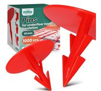 1000x Millto Clips Riscaldamento A Pavimento Pellicola 30 mm Graffette Fissaggio Tasselli Ganci Ancoraggi Punte Supporti Montaggio Foglio Isolante Polistirolo Rosso