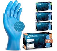 1000x PROGRIP Guanti nitrile L Blu [Extra resistenti], Guanti monouso plastica, 2x più spessi, con finitura diamantata, Guanti in nitrile per industria e montaggio, guanti lavoro