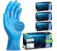 1000x PROGRIP Guanti nitrile M Blu [Extra resistenti], Guanti monouso plastica, 2x più spessi, con finitura diamantata, Guanti in nitrile per industria e montaggio, guanti lavoro
