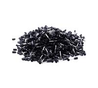 1000X Terminale Crimpato Pre-Isolato E1008 18Awg 1,0Mm2 Argento Nero