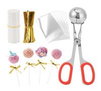 1001 pezzi di accessori fai da te per lecca-lecca, include 100 sacchetti per cake pop, 100 bastoncini per cake pop, 800 fascette intrecciate, 1 strumento per la realizzazione, set di sacchetti per