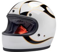 1002-561-504 HELMET GRINGO GLOSS WHITE/BLACK W FLAMES FLAM LG CASCO