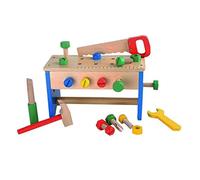 10052 Cassetta e banco degli attrezzi 2 in 1 small foot, in 1 in legno colorato,