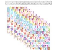 1008 Pezzi Colorati Lettere Adesive Alfabeto, 8 Fogli Lettere Adesive in Vinile, Adesivi Lettere Alfabeto Impermeabili Autoadesivi per Cassetta Postale, DIY Segni, Scrapbooking (2,5 cm)