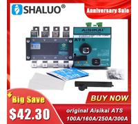 100A 160A 250A 4P AISIKAI ATS Generatore Diesel Doppia Alimentazione Interruttore di Trasferimento Automatico Singolo Generatore Trifase parti AC220V AISIKAI 100A 4P