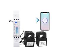 100A Din Rail 18mm 2 Phase 3 wires Smart Meter Power Consumption Monitor kWh Meter Wattmeter 110V+110V AUOQKQUT