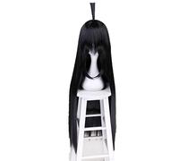 100cm Anime Aotu World KAILIE Long Straight Black Cosplay Wig With Bangs Halloween Costume Synthetic Hair Wigs For Women