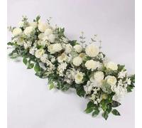 100cm di lusso rosa bianca fiore artificiale fila matrimonio centrotavola fiori sfondo archi da parete Decor Party Stage Floral White 100cm