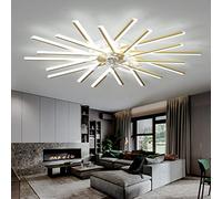 100cm Lampadario Ventilatore con Telecomando Moderno Ventilatore da Soffitto con 20 Luci Silenzioso Estate Inverno Modalità Dimmerabile Reversibile DC Plafoniera con Ventilatore, Oro