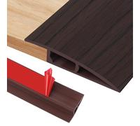 100cm Soglia di Dislivello Pavimento Autoadesivo, PVC Profilo di Transizione Pavimento per Altezze 12-15 mm Tappeti, Pavimenti, Soglie e Bordi(A5015,Venature del Noce Nero)
