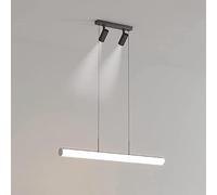 100cm Tube Pendant Light with Spotlights Long Strip 3 Dimming LED Chandelier Dining Minimalism Boutique Decorat Hanging Spot Lights for Kitchen Living Room Bedroom, Adjustin