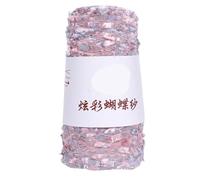 100g Colorful Butterfly Yarn - Hand-Woven DIY Wool Ball with Color Beads for Crafting and Knitting Projects(Pinkgray21#)