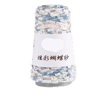 100g Colorful Butterfly Yarn - Hand-Woven DIY Wool Ball with Color Beads for Crafting and Knitting Projects(PinkandWhite..18#)