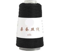 100g Mulberry Silk Thread Pure Silk Thread Hand-knitted Fine Silk Thread Hand-knitted Crochet Thread Summer Woven Thread (Color : black)