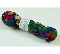 100g Riciclato filato di seta di seta di Sari, monili che fanno il taglio - Multicolore