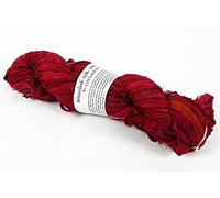 100g Riciclato filato di seta Sari, gioielli di taglio - Maroon