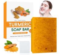 100g Sapone All'Acido Kojico di Limone, Sapone Alla Curcuma per Riduce Acne Macchie Scure, Naturale Soap Bar per Viso e Corpo, Turmeric Kojic Acid Soap, Idratare e Tono Pelle Uniforme