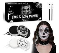 100g Trucchi Halloween per Trucco Viso in Bianco e Nero, Trucco Halloween, Trucchi Halloween Make Up Adulti, Trucco Halloween Donna, Body Face Paint per Carnevale, trucco joker, vampiro