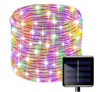 100LED Catena Luminosa Solare,KINGCOO Impermeabile 39ft/12M Stringa Luci Corda Tubo Rame Decorative per Natale Giardino Sentiero (Multicolore)