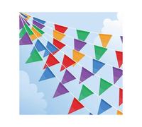 100m Bunting Banner, Multicolor Flag Banners with 200 Pcs Triangle Flags, Nylon Fabric Bunting Banners for Birthday, Wedding, Outdoor, Indoor Activity