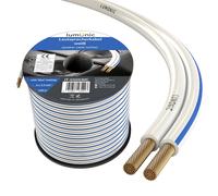 100m Cavi per altoparlanti 2x 1,5mm² Bianco CCA Cavo per diffusori HiFi Linea au