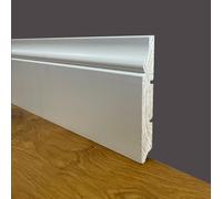 100ml di Battiscopa PREMIUM in legno MASSELLO mod.BAROCCO 120x16 laccato bianco