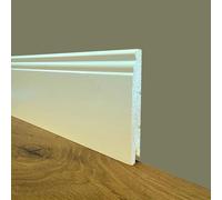 100ml di Battiscopa PREMIUM in legno MASSELLO mod.DUCALE 120x15 laccato bianco RAL 9010 (Avorio)