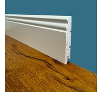100ML di Battiscopa PREMIUM in legno MASSELLO mod.DUCALE 91x15 laccato bianco liscio