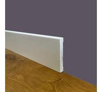 100ml di Battiscopa PREMIUM in legno MASSELLO squadrato 70x10 laccato bianco
